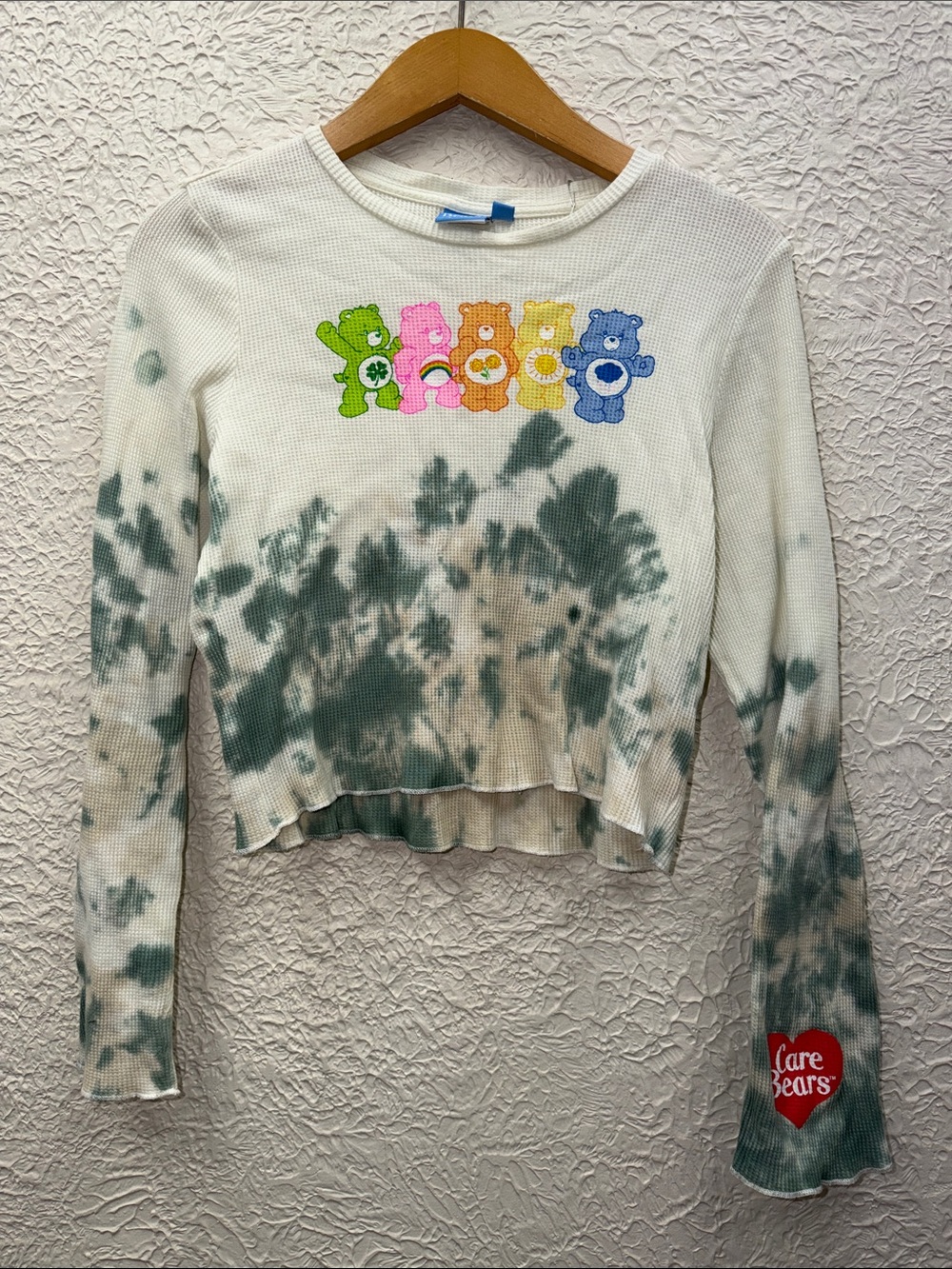 Care Bears Green Tie-Dye Waffle Knit Crop Top